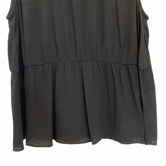 Madewell Black Ruffle Peplum Tank Top Large - Picture 4 of 10